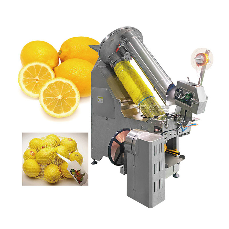 Oranje Net Bag Packing Machine Knoflook Aardappel Net Bag Clipper Packer Mesh Bag Sealing Clipping Machine
