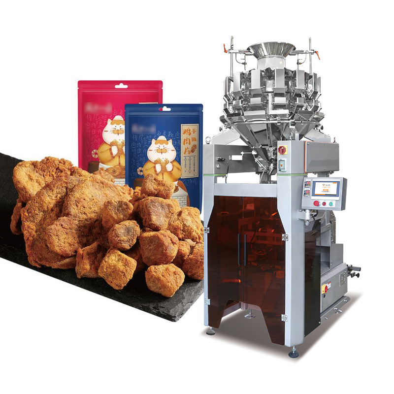 Verpakkingsmachine voor aardappelchips met meerdere koppen, stikstof, pindakaas, popcornzakjes, verpakkingsmachine