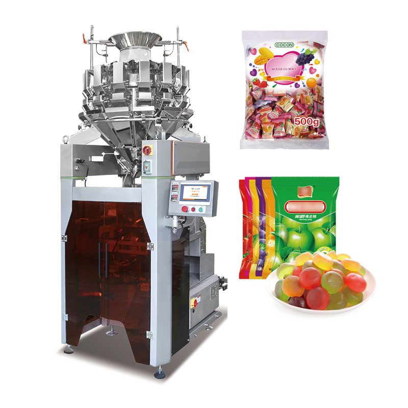 10/14 Hoppers Multihead Weiger Pellet Packing Machinery Plastic Bags Verticale Multihead Weiger Packing Machine
