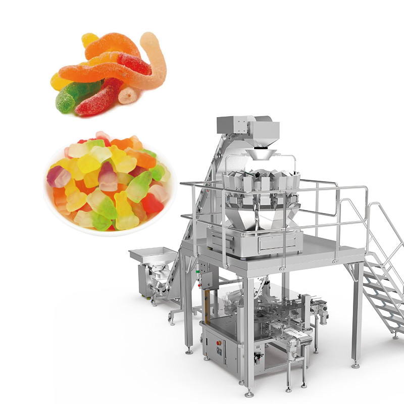 Automatische bonenzaad noten snoep walnoot gedroogde vruchten voedsel snack multi-head weigeraar voedsel verpakkingsmachine met stikstof