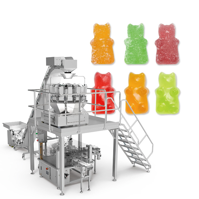 Automatische bonenzaad noten snoep walnoot gedroogde vruchten voedsel snack multi-head weigeraar voedsel verpakkingsmachine met stikstof