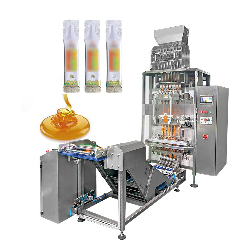 Industriële multi-lane Vffs stick sachet verpakkingsmachine voor viskeuze vloeibare tomatenpasta