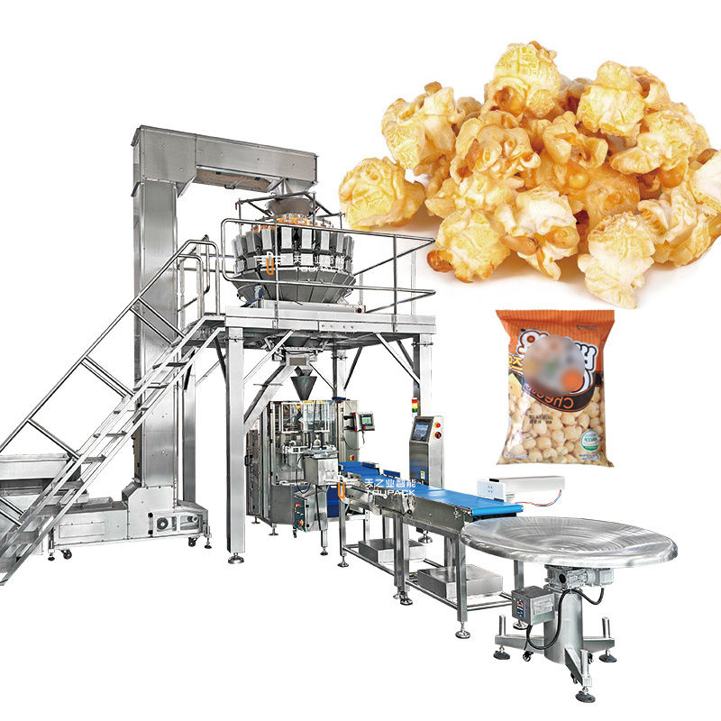 Volautomatische Snack Aardappelchips Popcorn Garnalen Stikstof Verticale Verpakkingsmachine Garnalen Chip Verpakkingsapparatuur