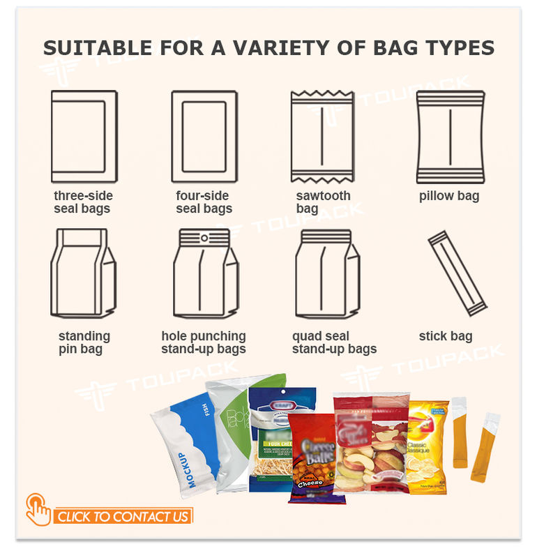 Automatische aardappelschips Multihead Weigerer Weegsysteem garnalen Franse verpakkingsmachine Puffing Food Granule Verpakkingsmachine