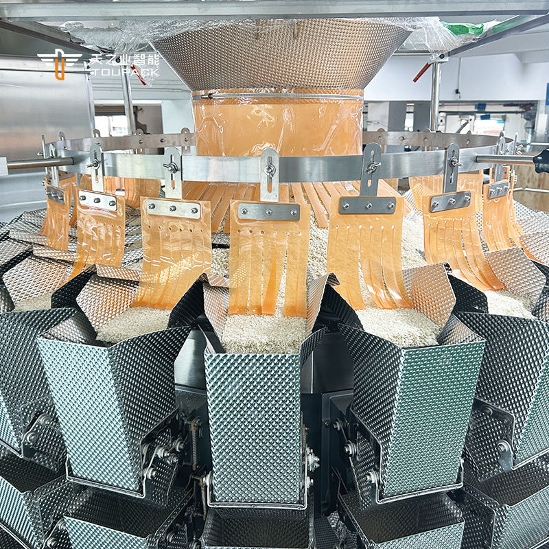 Industriële weegmachines met meerdere koppen Verpakkingsapparatuur Popcorn Snack Suiker Koekjes Koffie Koekjes Afdichting Plastic Bag Verpakkingslijn