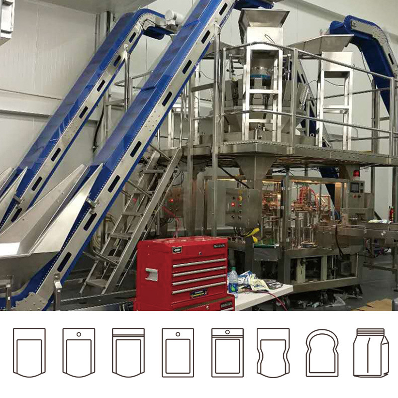 Volledig automatisch Snacks Sachet verpakkingsmachine Snack Food Potato Chips Popcorn Nitrogeen spoelen Doypack verpakkingsmachine