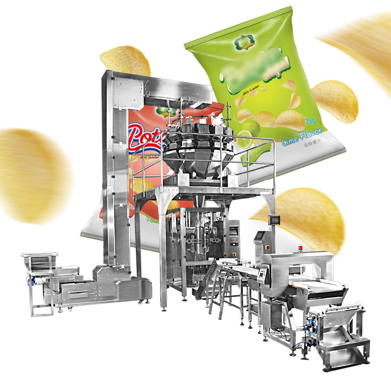 Volautomatische verticale verpakkingsmachine zakvulmachine pasta multihead weger verpakkingsmachine voor fusilli pasta rauw