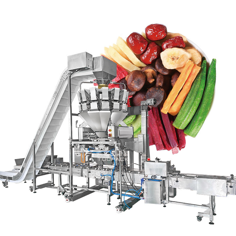 Hoge Snelheid Automatische Zakjes Salade Verpakkingsmachines voor 14-Kops Multihead Weegmachine Droog Fruit Verpakkingsmachine