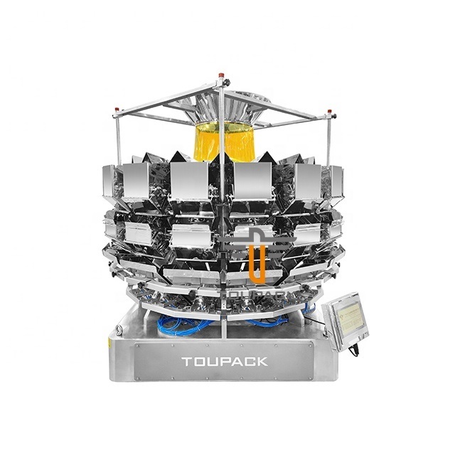 Hoge Snelheid Automatische Zakjes Salade Verpakkingsmachines voor 14-Kops Multihead Weegmachine Droog Fruit Verpakkingsmachine