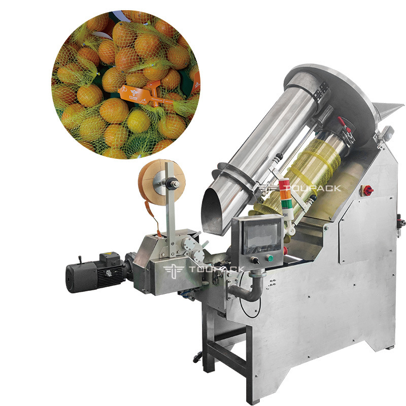Automatische verpakkingsmachine voor aardappelnetzakken/verpakkingsmachine voor gembernetzakken/verpakkingsmachine voor citrusvruchtennetzakken voor supermarkten