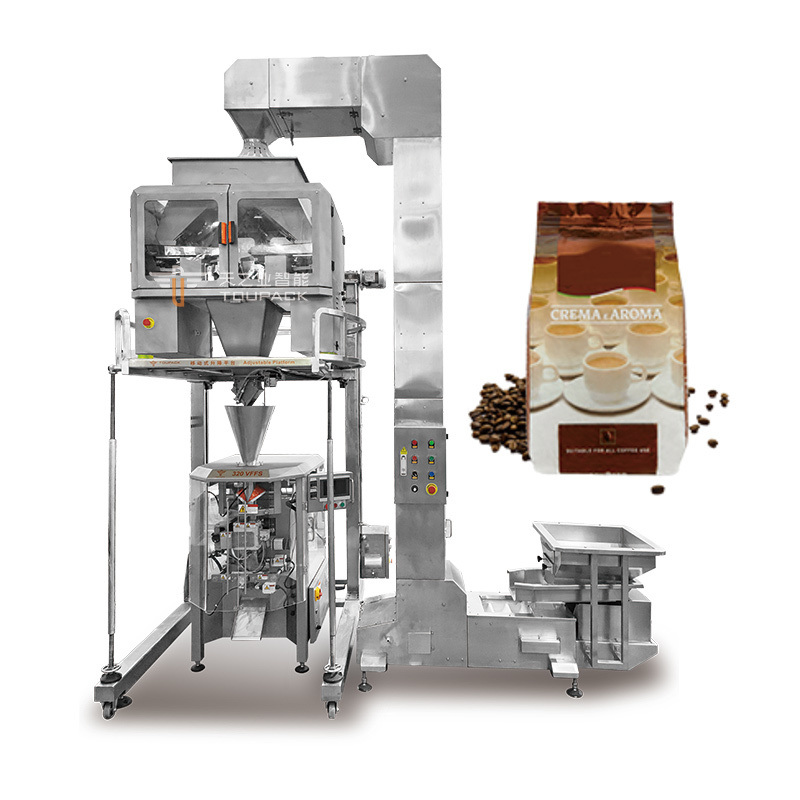 Vietnam Automatisch koffieverpakkingssysteem Doypack Roasted Coffee Bean Gusset Bag Ziplock Pouch Verpakkingsmachine met datumprinter