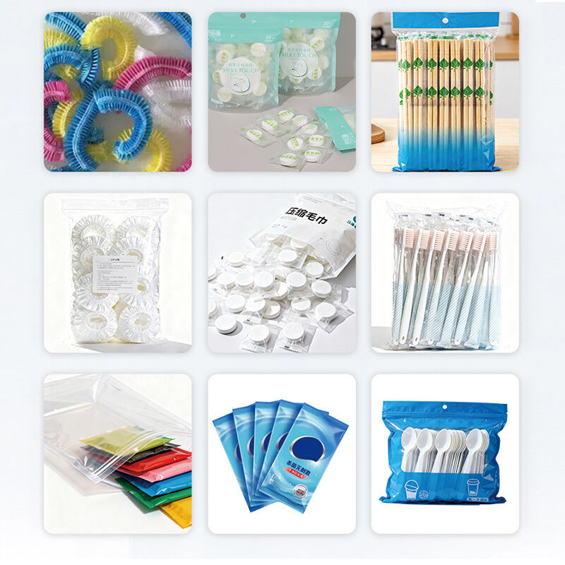 Plastic vork automatische verpakkingsmachine Douchemuts verpakkingsmachine Multihead weger verpakkingssysteem