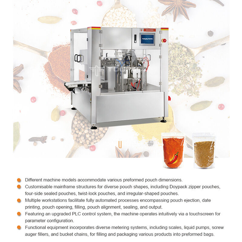 Automatic 50g 100g 200g Pouch Sachets Chilli Pepper Powder Packing Machine Spice Powder Food Powder Packaging Equipment