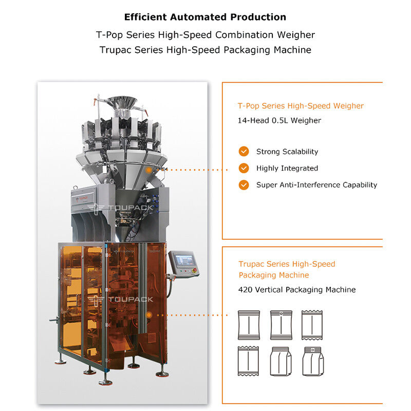 High Precision And Stable Operation High Speed 20-200 Bags/Min Multihead Weighing Packaging Machine For Small Bag Packaging