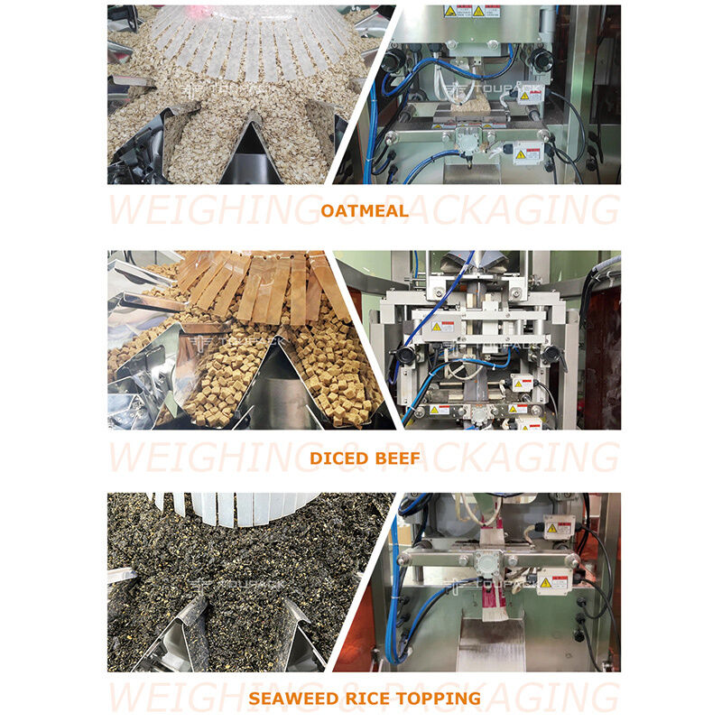 Automatische kussensak weegmachine verpakkingsmachine voor snacks Noten Granules 5-200g High Speed Food Packaging Equipment