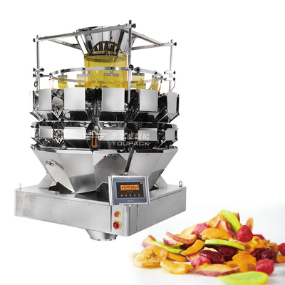 Roestvrij staal 304 Tomaten Verpakkende Machine 14 Hoofdmultihead-Weger