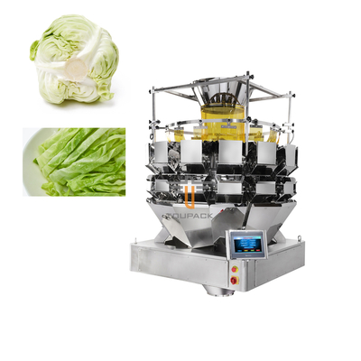100-3000g Machine van de fruitsalade de Wegende Verpakking met 14 Hoofdweger 60P/M