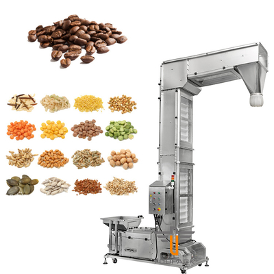 304SUS van de de Maïsmolen van de Jakobsladdertransportband het Type van de Koffiebean mobile vertical Z met Trillingsvoeder