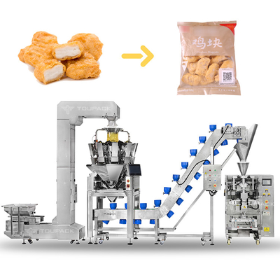 60bpm Automatisch verpakkingssysteem zak Bevroren voedsel vleesballen Kippenbenen Nuggets Verpakkingsmachine