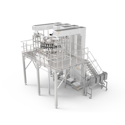 32 Hoofdweiger Automatische vulmachine Gepofte voedingsmiddelen Maïsvlokken Aardappelen Plantain Chips Nachos Noten Verpakkingsmachine