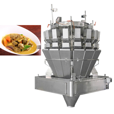MCU 16 Hoofd schroef voeding Multihead weegmachine voor pre-made voedsel rundvlees Curry vers vlees