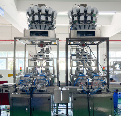 Eenmalige eetstokjes Weegmachine Verpakkingsmachine Lange strookproducten Met 16 koppen Gewicht