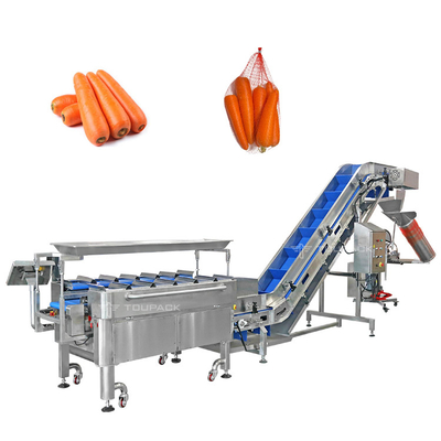 Semi-automatische wortel weeg- en verpakkingsmachine groente mesh zak verpakkingsmachine