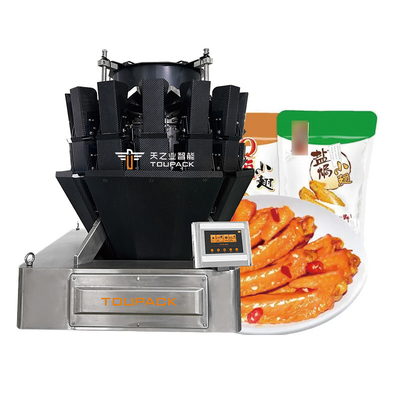 High Speed Bevroren Voedsel Gecombineerde Weegschaal Vlees Verpakkingsmachine Patroonplaat Schroef PLC Multihead Weiger