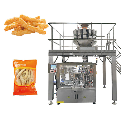 Automatische verpakkingsmachine met voorgefabriceerde zak voor kipvlees