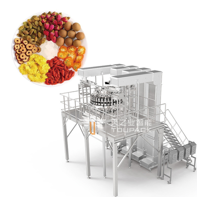 24/32 Hoofd Meerhoofdig Weegsysteem Meng gedehydrateerde aardbeien zakvulmachine Gedehydrateerde groentenverpakkingsmachine