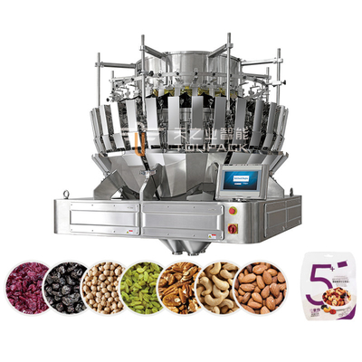 Automatische bulk snack food verpakkingsmachine koekjes gummi zak zak vulmachine mullihead weiger verpakkingsmachine