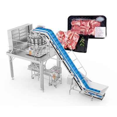 Ribeye Steaks Schroef Multihead Weiger Plastic Box Verpakkingsapparatuur