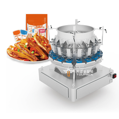 Hoge nauwkeurigheid 14 kop viskeus materiaal meerkop weegmachine versnipperd vlees gesneden vlees kleine vis verpakkingsmachine