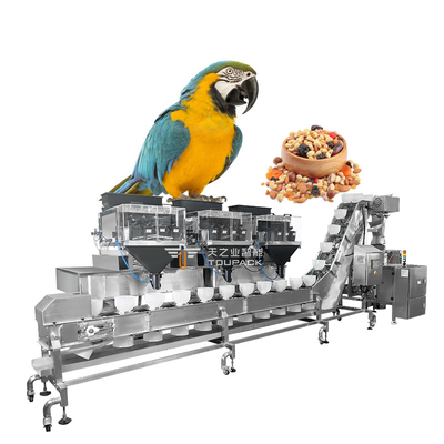 Automatische papegaai-voedselverpakkingsmachine multihead weger 10g-1000g