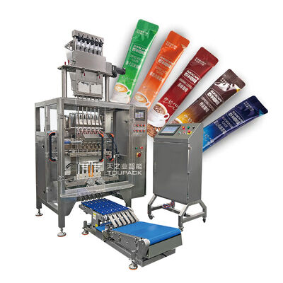 Automatische Multi-Lane Poederstick Sachet Verpakkingsmachine Suiker Koffie Stick Verpakking 3 In 1 Koffie Stick Verpakkingsmachine Met Multi-lane Controleweger