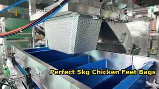 Automatische weeg- en verpakkingslijn voor kippenpoten (zakken van 5 kg)